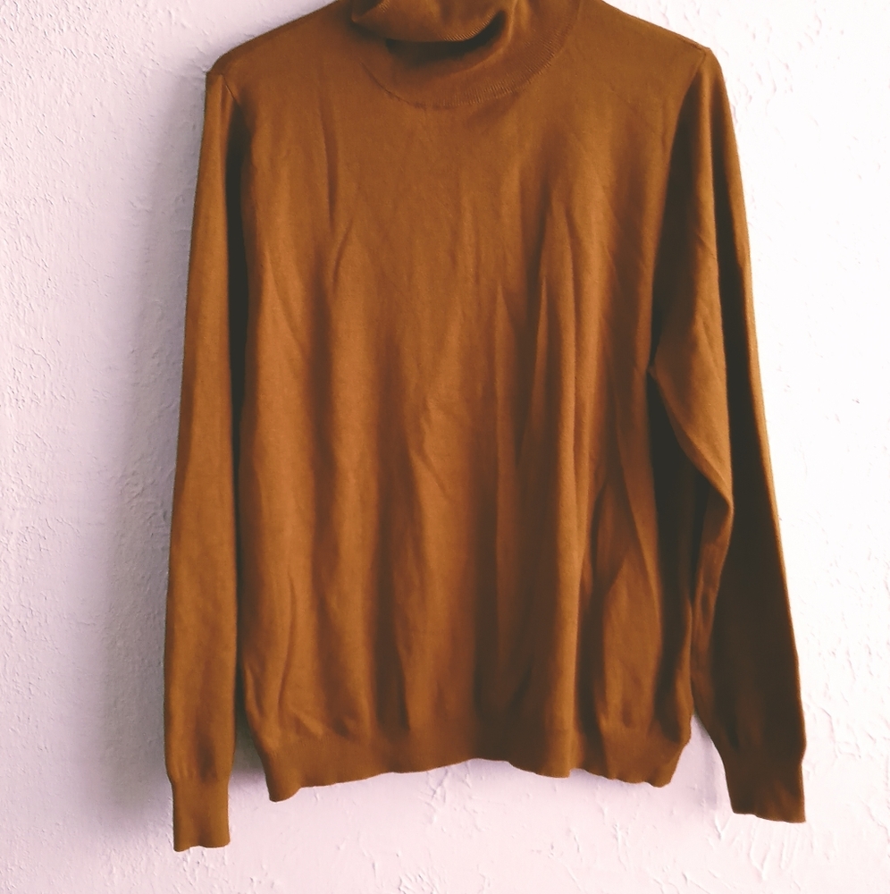 Vintage Linea by Louis Dell'Olio XL Pumpkin Turtleneck Sweater Long Sleeve Knit